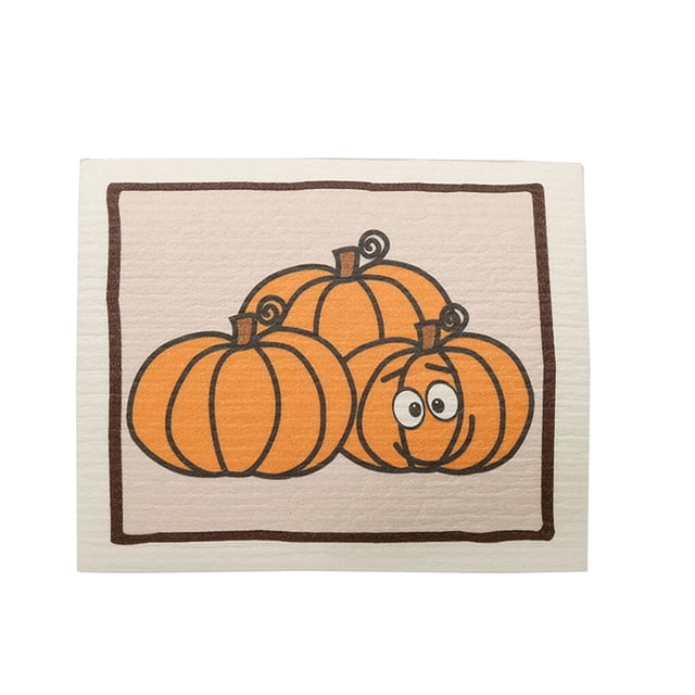 Kitchen Cleaning Cloth Bowls Washing Towel Dishes Wash Rag Kitchens Tools Household Absorbent Dish Cloths with Lovely Patterns Pumpkin