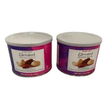 Trader Joe's Elevated Mixed Nuts, Roasted & Salted Cashews, Almonds, Macadamia Nuts & Pecans 9 oz- Pack of 2