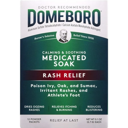 Domeboro Soothing Soak Rash Relief Astringent, one box of 12 packets