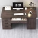 thumbnail image 3 of Wooden Bureau Office Desks Drawers Workbench Standing Storage Office Desks Multifunctional Reception Scrivania Room Furnitures My Lux Decor Round, 3 of 30
