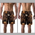thumbnail image 3 of luoweisi Men's Beach Shorts Quick Dry Swim Trunks with Mesh Lining Halloween Scarecrow L, 3 of 5
