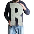 thumbnail image 2 of Huge 20" Metal Letter "R" Wall Decor, Silver with Rusted Edges by SciencePurchase, 2 of 6