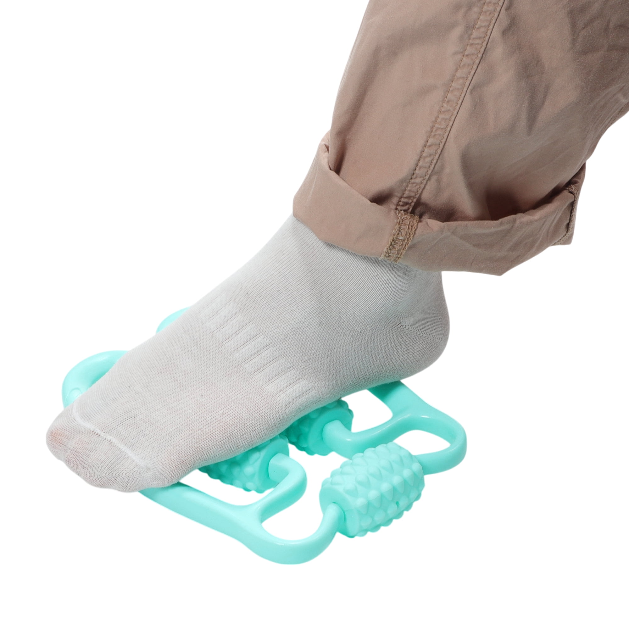 Unique Bargains Durable Useful 1 Pc Durable Five Wheel Foot Massager Blue Green