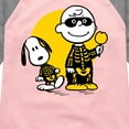 thumbnail image 3 of Peanuts - Charlie And Snoopy Skeleton - Toddler & Youth Girls Raglan Graphic T-Shirt, 3 of 5