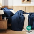 thumbnail image 3 of U by Bedsure Navy King Comforter Set - 7 Pieces Solid King Bed in a Bag, King Bed Set Navy with Quilted Warm Fluffy Comforters, Sheets, Pillowcases & Shams, 3 of 6