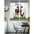 thumbnail image 4 of Abstract Farm Sheer Curtains 63 Inch Long 2 Panels, Rooster Cow Sunflower Black White Check Light Filtering Rod Pocket Semi Sheer Curtains, Sheer Voile Drapes for Living Room Bedroom, 52"x63", 4 of 5