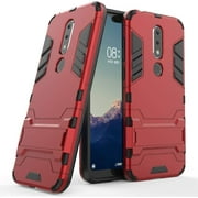 Case for Nokia 6.1 Plus/Nokia X6 (5.8 inch) 2 in 1 Shockproof with Kickstand Feature Hybrid Dual Layer Armor Defender