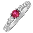thumbnail image 2 of Classic Art Deco 1.5 Carat Red Ruby Moissanite Diamond Engagement Ring In 10K White Gold, 2 of 4