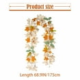 thumbnail image 3 of 6 Ft Fall Garland - Leaves Mantle Garland with Pumpkins Berries Pinecones Lifelike Outdoor Thanksgiving Halloween Autumn Decorations for Home Door Fireplace Porch Harlik, 3 of 9