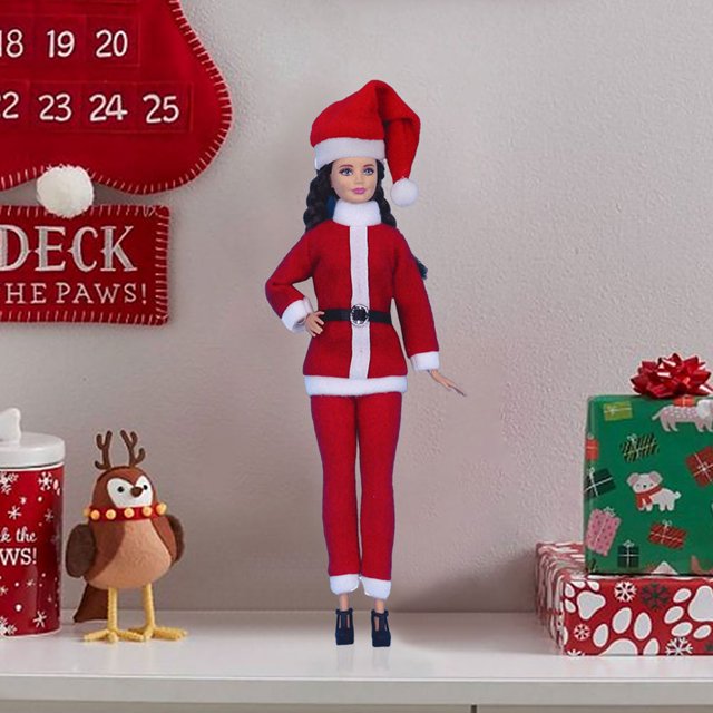 Conjunto De Ropa Para Muñecas Santa Elf Conjunto de disfraz de elfo navideño, pantalones, sombrero, regalo de Feliz Navidad (SD19)