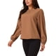 thumbnail image 4 of Blusas de gasa elegantes de cuello redondo para mujer INSPIRE CHIC con mangas largas plisadas y estilo fluido, 4 of 5