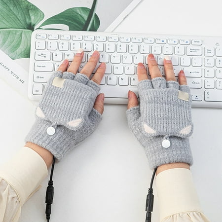 

Womens Work Gloves Exfoliating Glove Finger Gloves Charging Warm Gloves USB For Men Winter Gloves Adult Half Heating Women And Knitted Sports