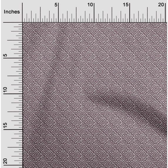 oneOone Silk Tabby Fabric Greek Key Geometric Print Fabric By Yard 42 Inches