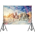 thumbnail image 2 of LELINTA Christmas Backdrops 7x5ft Photography Backdrop Christmas Town White Snow Background Outdoor Scene Christmas Tree Customized Photography Background Studio Prop, 2 of 4