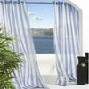 Commonwealth Outdoor Decor Escape Stripe Voile Grommet Top Window Panel - 54x84" - Blue