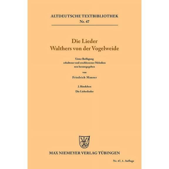 Die Lieder Walthers von der Vogelweide, (Paperback)