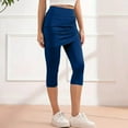 thumbnail image 7 of RQYYD Skirted Leggings for Women Tennis Golf Skorts Capris Pickleball Clothing Outfits Gym Yoga Legging with Skirts Blue XL, 7 of 7