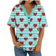 thumbnail image 5 of Camisetas de Cuello en V Mujeres de Moda Y Cómodo Botón Casual V-Cuello Camiseta Suelta Y Elástica No Posicionamiento Impresión Mujer Camisetas Casual, 5 of 6