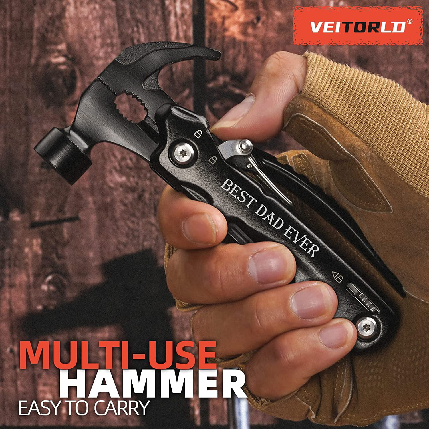 All in One Tools Hammer Multitool, Father's Day, Grandpa Gifts for Dad  Papa, Unique Birthday Gift Ideas for Grandfather Men Him from Grandchildren  Kids, Cool Gadgets 