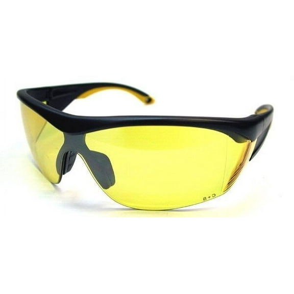 Shooter's Edge ANSI Z87.1 Safety Shooting Glasses Contrast Yellow lens Black frm