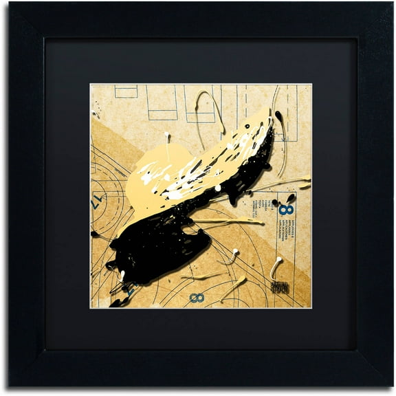 Trademark Fine Art "Beige Floppy" Canvas Art by Roderick Stevens, Black Matte, Black Frame