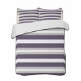 thumbnail image 2 of Purple Grey Stripe Queen Size Down Alternative Comforter, Lightweight Comforter Quilt Bedding Set with Pillow Shams Minimalist Farmhouse Striped All Seasons Bed Comforter Duvet Insert 90"x96", 2 of 7