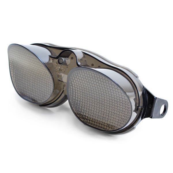 Krator LED TailLights Brake Tail Lights with Integrated Turn Signals Indicators Compatible with 2001-2002 Yamaha YZF-R6 YZFR6 YZF R6 SMOKE