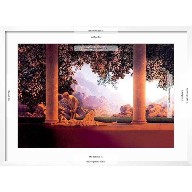 Art.com Daybreak Art Print by Maxfield Parrish, White Frame Wall