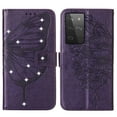 thumbnail image 5 of Allytech For Samsung Galaxy S21 Ultra Soft TPU Case,Stylish Diamond Embossed Butterfly PU Leather Shockproof Flip Wallet Holder Cover with Hand Strap.For Samsung Galaxy S21 Ultra,Purple, 5 of 5