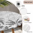 thumbnail image 3 of Palm Trees Round Tablecloth for 36-44 Inch Tables,Fitted Table Cover with Elastic Edge,Black Grey Tropical Plants Summer Forest Waterproof Outdoor Table Cloth Protector for Patio Garden Dinner Picnic, 3 of 9