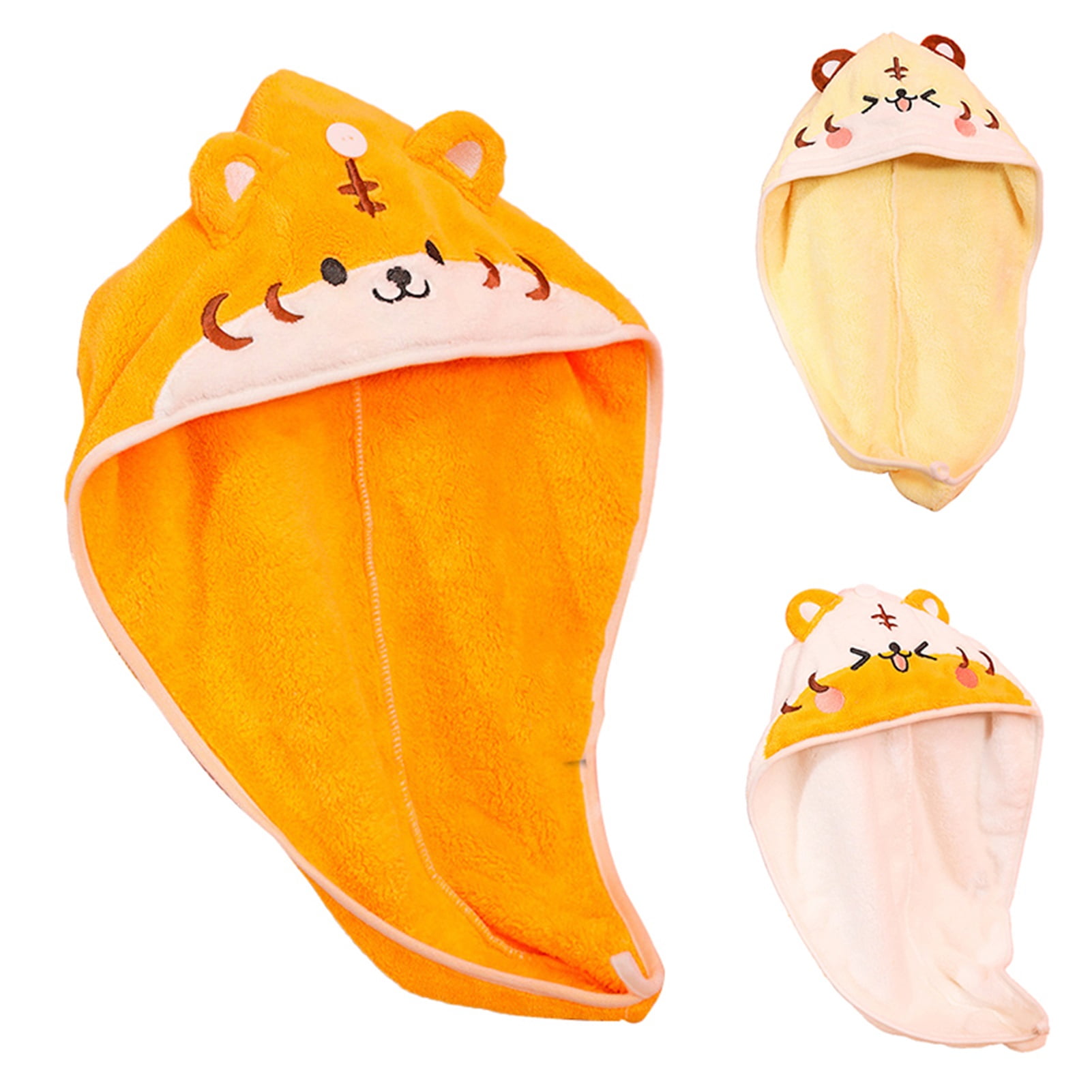 DGROEE Coral Fleece Tiger Pattern Hair Towels Wrap for Women, Hair