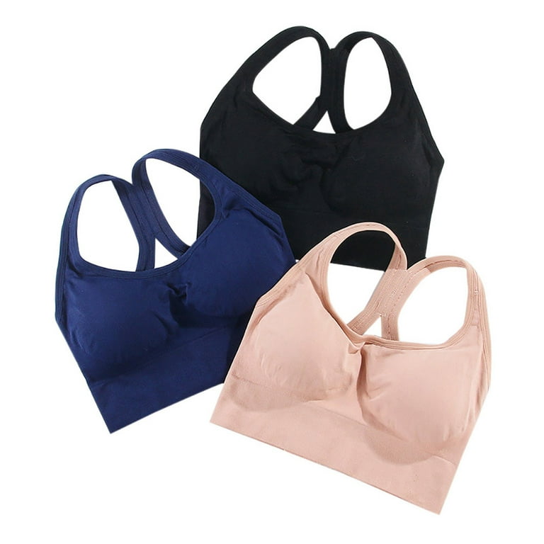 Sports Bra for Women, Criss-Cross Back Padded Strappy Sports Bras Medium  Support Yoga Bra with Removable Cups (Black) 