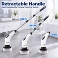 thumbnail image 6 of Electric Spin Scrubber, Cordless Power Shower Scrubber with Extendable Handle, 9 Brush Heads, 2 Speeds, 90Min Runtime, Bathroom Cleaning Brush for Tub Tile Floor Glass Car, 6 of 7
