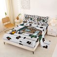 thumbnail image 2 of Manfei Leopard Print Camper Bed Sheets,Rustic Farmhouse Cabin Full Size Sheets,Brown,4pcs,1 Flat Sheet, 1 Fitted Sheet and 2 Pillowcases, 2 of 6