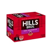 Hills Bros Single Serve Coffee Pods, 100% Colombian Ground Coffee, Medium Roast, 12 Count – Keurig Compatible, Roasted 100% Arabica Coffee Beans, Smooth Balanced Flavor