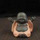 thumbnail image 5 of Estatua de Buda de cerámica, Mini estatuilla bonita, té de monje, mascota china Maitreya, manualidades creativas, adornos de muñecas para mesa de oficina (2 uds), 5 of 5