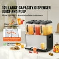 thumbnail image 3 of KFFKFF Commercial Beverage Dispenser 12L*3Tanks Juice Dispenser Stainless Steel Food Grade Thermostat Controlled, 3 of 9