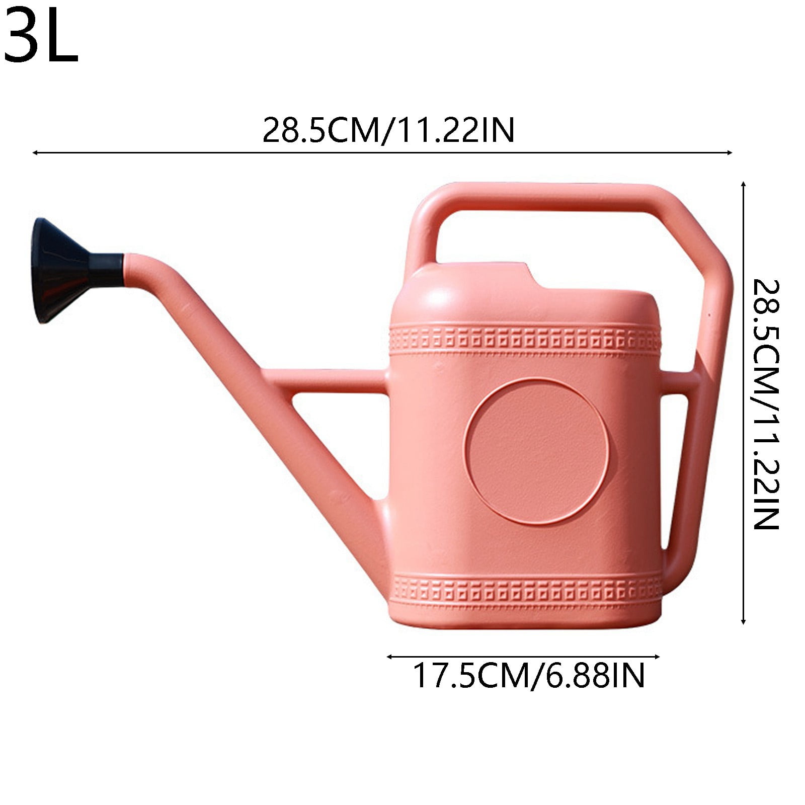 Large Capacity Garden Watering Can, Long Spout Plastic Water Pot with Detachable Sprinkler Head for Outdoor Plants