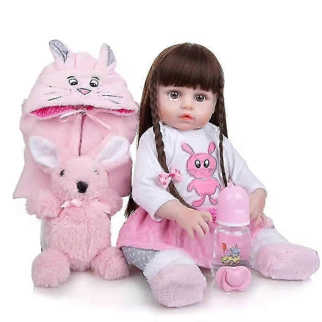Hakelai 55cm Baby Full Body Soft Silicone Reborn Doll Toys For Girls Sleeping Accompany Doll Lifelike Toddler Bebe Reborn Birthday Gifts