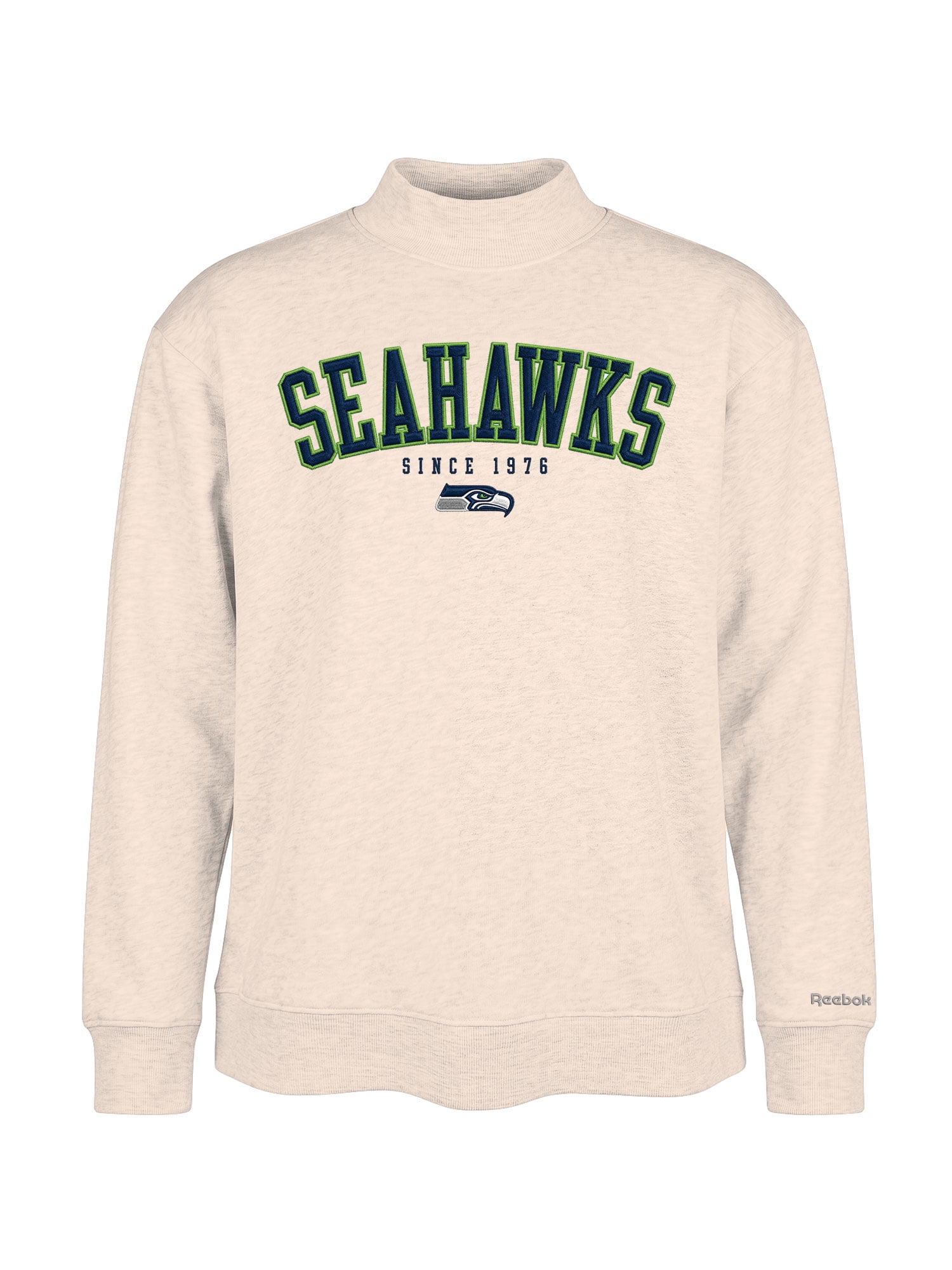 Seattle Seahawks Reebok Womens Oat Mock Neck Oversized Tunic Sweatshirt
