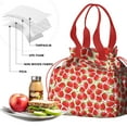 thumbnail image 4 of Red Strawberry Plants Fruit Drawstring Lunch Bag Women - Drawstring Lunch Bag Insulated for Work Office - Stain-Resistant Large Lunchbags for Women with Multi-Pockets, 4 of 6