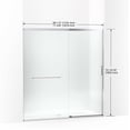 thumbnail image 2 of Kohler 707617-8L-SH 75.5 x 68.25 to 71.62 in. Elate Sliding Shower Door with 0.31 in. Thick Heavy Crystal Clear Glass - Bright Silver, 2 of 7