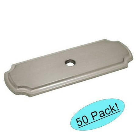 Cosmas B-112SN Satin Nickel Cabinet Hardware Knob Backplate / Back Plate - 50 Pack