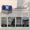 thumbnail image 2 of 9PCS Outdoor Patio Furniture Set with 56'' Propane Terrazzo Fire Pit Table and Tank,PE Wicker Rattan Sectional Sofa, 2 of 9