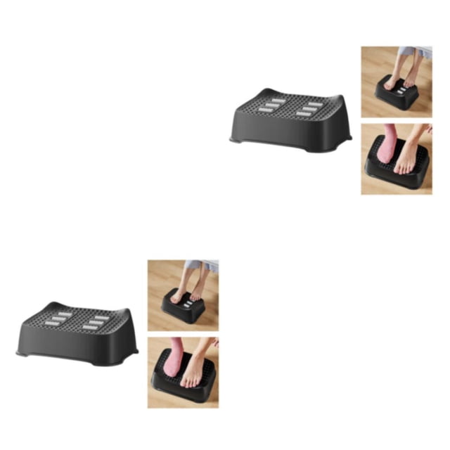 Bearachild Taburete de pie para orinal con soporte de carga pesado PP con pie ancho e inodoro con pie para orinal de seguridad adicional no Negro 2Conjunto