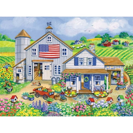 - Premium Blue Board Jigsaw Puzzle - Geraldine Aikman - Patriotic Farm: 500 Pcs