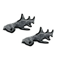 Tuffy Ocean Creature Hammerhead Durable Plush Squeaky Dog Toy, 2 Pack