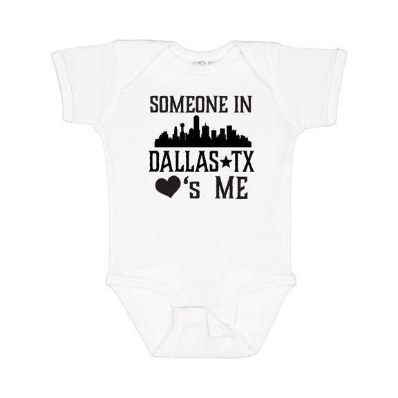 Inktastic Dallas Texas Someone Loves Me Boys or Girls Baby Bodysuit