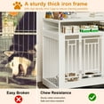 thumbnail image 3 of 43.3 inch Furniture Dogs Wooden Crate Divider,Double Door Dog Kennel with Three Drawers Storages Heavy Duty Decorative Pet House for Large Medium Dogs White, 3 of 10