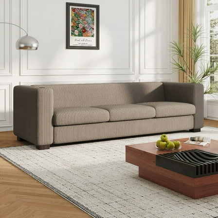 BEIGE 3-Seater Sofa with Light Coffee Color, Modern Design for Living Room